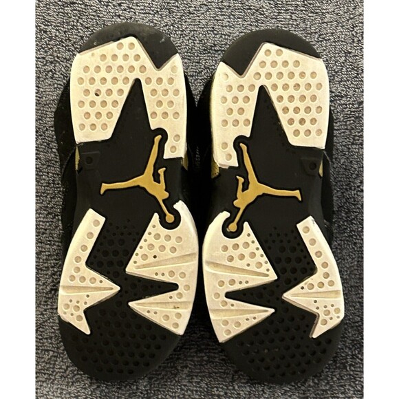 Nike Jordan Sz Flight Club 91 Shoes Black Metallic Gold 555470-031 Youth Size 1Y - Picture 6 of 7